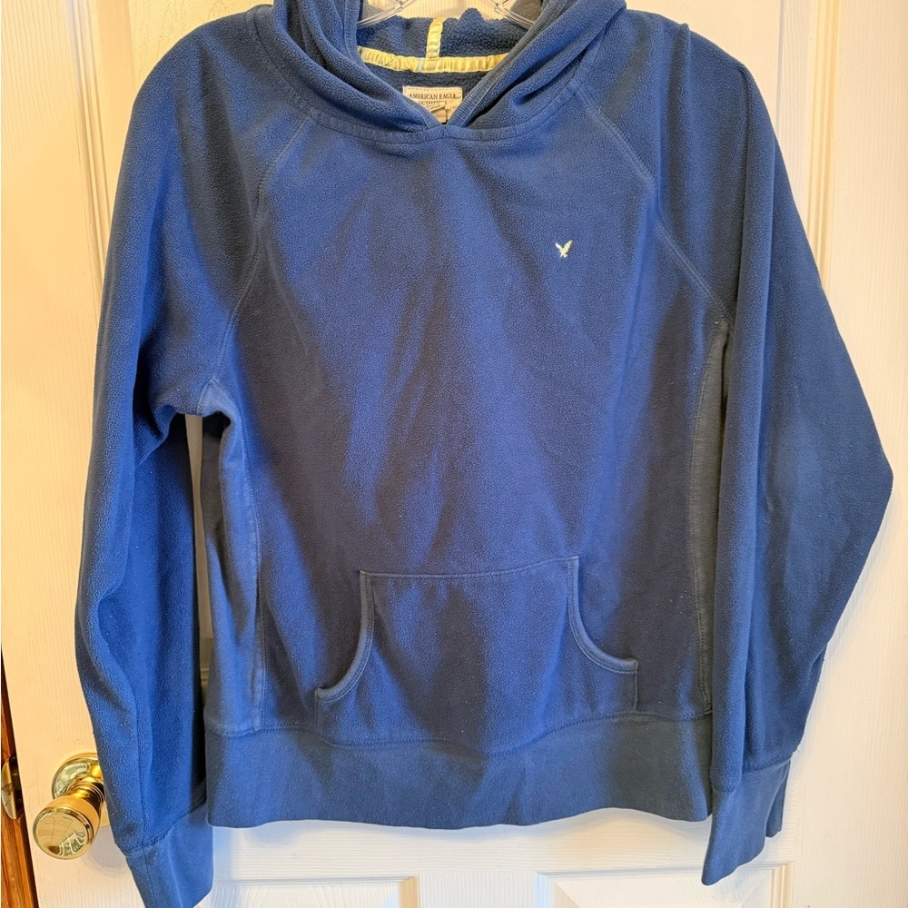 American Eagle Outfitters Blue Fleece Hoodie SIZE LARGE